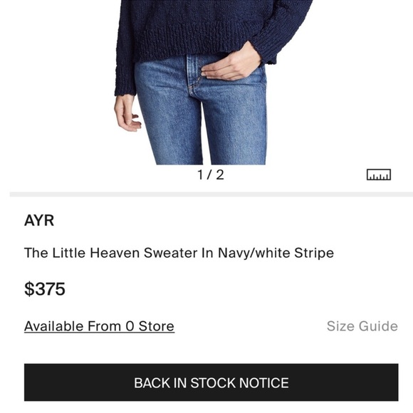 AYR The Little Heaven Sweater in Navy/White
Sz S - Picture 4 of 6